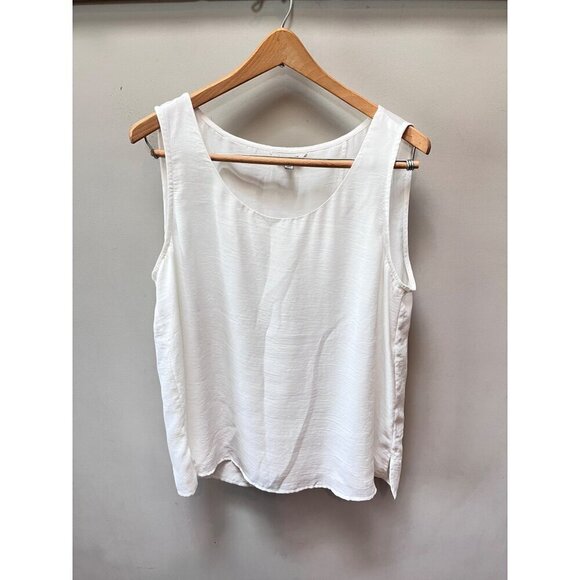 J. Peterman White Sleeveless Blouse with‎ wrapped back- Size L - Picture 1 of 5